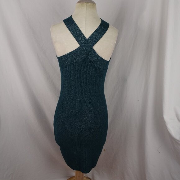 Sincerely Jules Women Bodycon Green Metallic Dress Size L - Picture 3 of 8